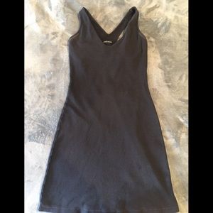 Black ribbed razor back dress